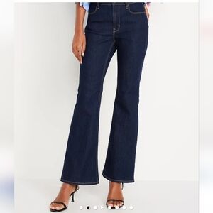 Old Navy Dark Blue Flare Jeans High Rise